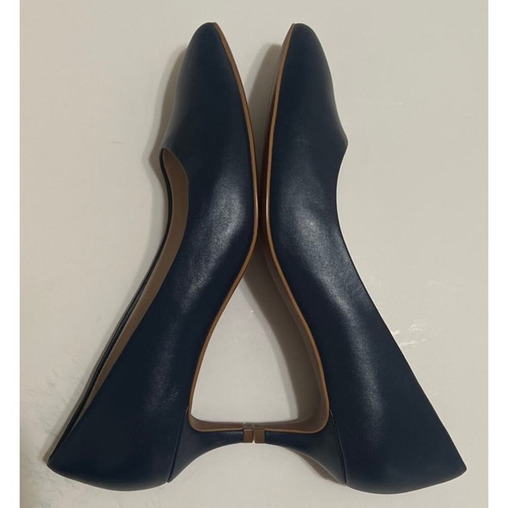 Cole Haan Navy Blue Pointed Leather Kitten Heels Pumps Size 8.5 - Picture 5 of 8
